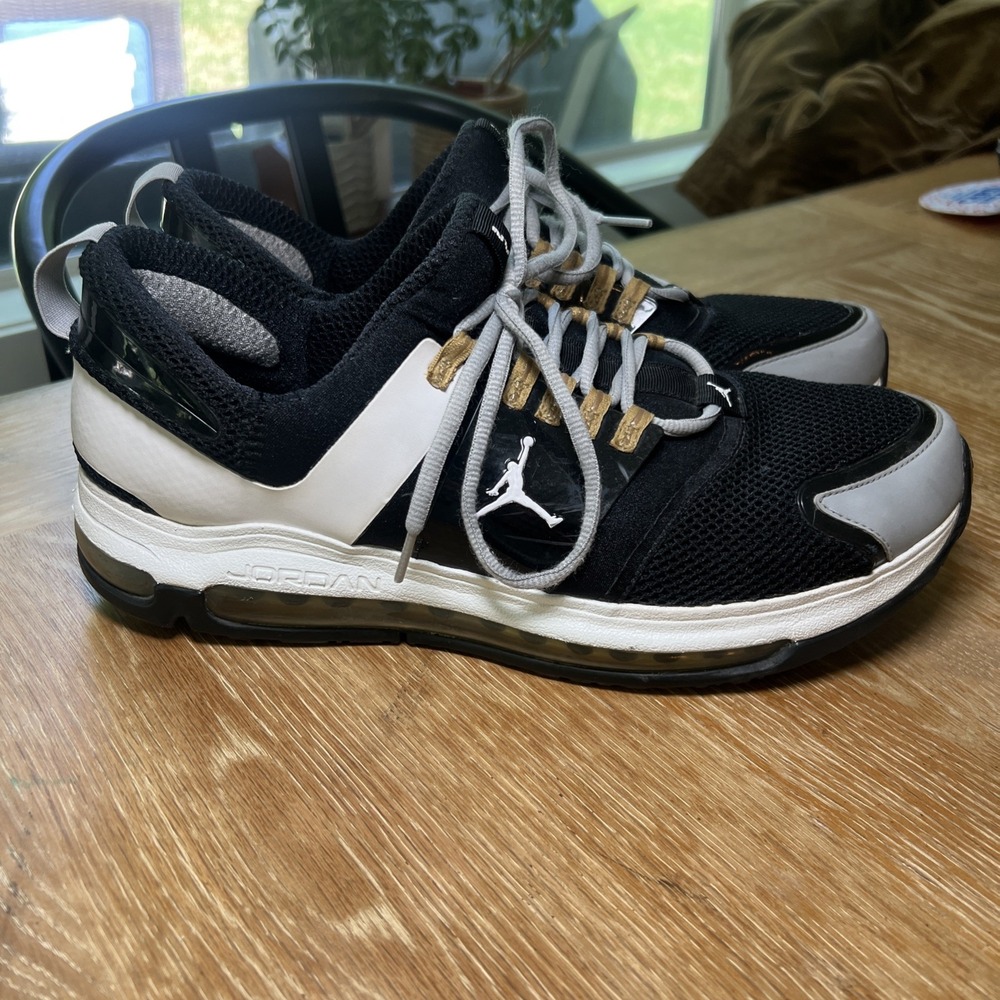 Air Jordan Alpha Trunner Max Black White Metallic Gold Grey Men's 12 Rare